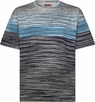 Missoni T-Shirts, male, Multicolor, Size: 2XL Blue T-shirt with embossed logo