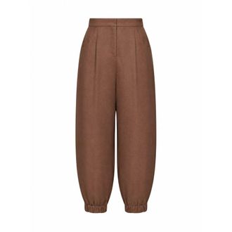 Fendi Straight Trousers, female, Brown, Size: XS Trousers