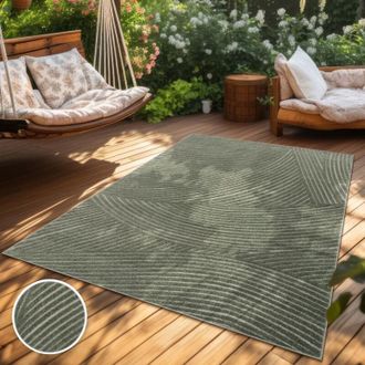 Paco Home Paco Home - Alfombra Salon De Habitacion Cocina Exterior Terraza Jardin Nordica Boho Chic 160x230 Cm, Verde 2