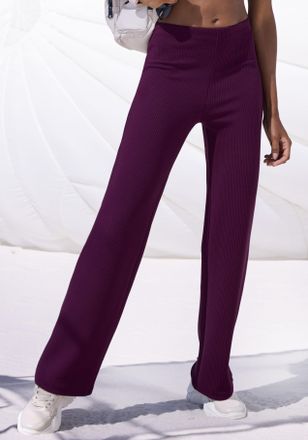 Active By Lascana Sporthose LASCANA ACTIVE, Damen, Gr. XL (48/50), N-Gr, burgunder, Trikot, Obermaterial: 67% Polyester, 28% Modal, 5% Elasthan, unifarben, bequem lang,