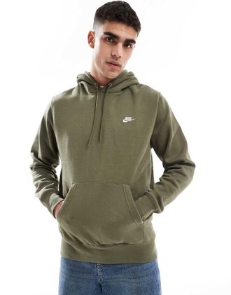 Nike Club - Felpa con cappuccio kaki-Verde