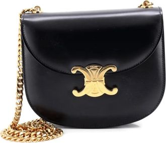 Celine Triomphe Besace Clea Chain Flap Bag Leather shoulder bag - Nero