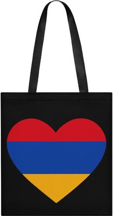 Generic Armenian Flag Heart Tote Bag for Women Men Shoulder Bags Purses Pouch Handbags
