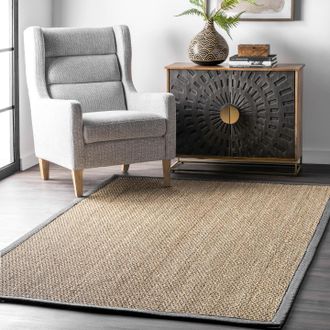 nuLOOM Elijah Seagrass with Border Area Rug