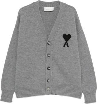 Ami Ami de Coeur Cardigan - Heren - Vesten - Grijs - M - Truien & Vesten
