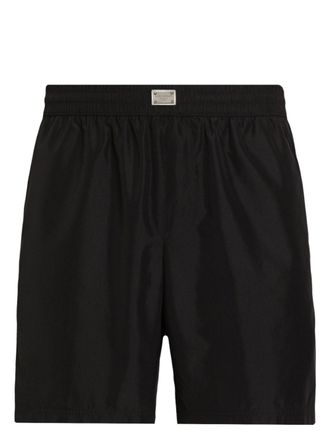 Dolce & Gabbana logo-plaque swim shorts - men - Polyester - 3 - Black