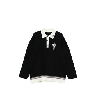 Amiri Logo-embroidered Striped-trim Polo Shirt