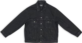 Balenciaga 3B Sports Icon Denim Jacket Large Fit Black 704298TBP471029
