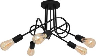 Netlighting Oxford Multi Arm Semi Flush Ceiling Light Black 50cm