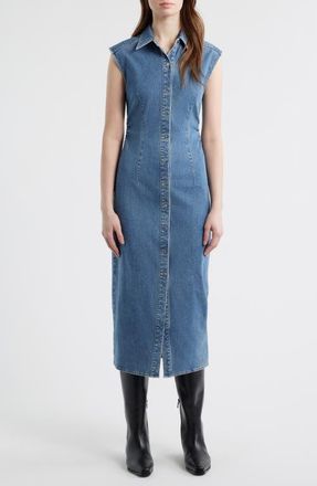Rag & Bone Leah Airflex Denim Midi Shirtdress in Fennie at Nordstrom, Size 00
