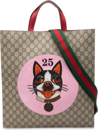 Gucci Black Leather Shoulder Bag Tote Bag (Pre-Owned)