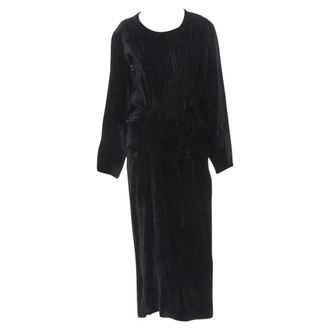 Comme Des Gar&ccedil;ons Comme Des Garcons s velvet irregular shir midi dress