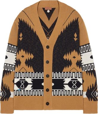 Alanui Cardigan African Vibes - Marrone