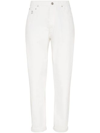 Brunello Cucinelli Jeans con fantasia tie dye - Bianco