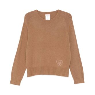 Liu Jo Beige Sweater Aw 25 Comfort Stijl Elegantie - Dames - Ronde hals truien - Beige - XL - Truien & Vesten