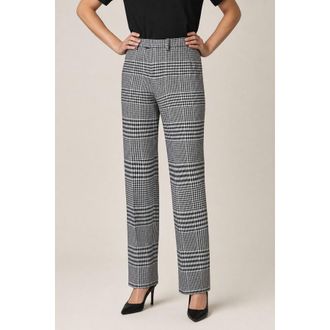 Burberry WomenS Black Wool Check Trousers, Size 10