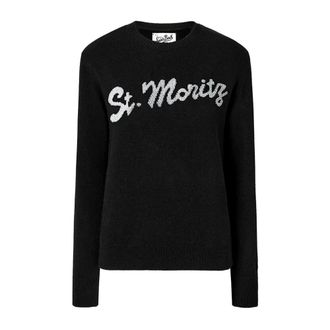 MC2 Saint Barth Round-neck Knitwear, female, Black, Size: M Maglia