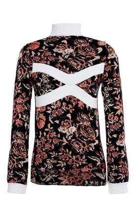 J.W.Anderson Black Multicolor Floral Mock Neck Sweater Size M