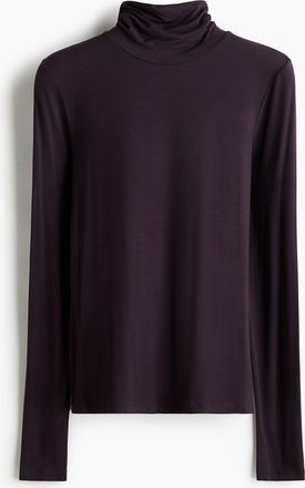 H&M Rollkragenshirt aus Viskose - Purple