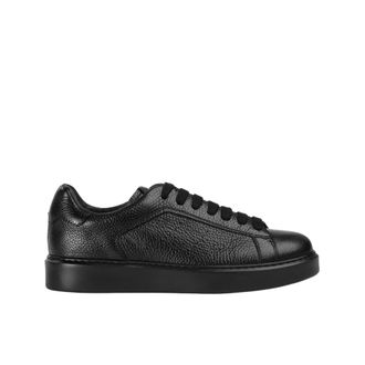 Doucal's Schoenen, Heren, Zwart, 40 EU, Leer, Tumbled Leather Sneaker