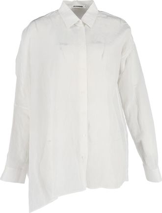 Jil Sander Asymmetrisch overhemd met knoopsluiting van Jil Sander in wit linnen