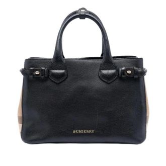 Burberry Pre-owned Banner Satchel - Dames - Vintage Handtas - Zwart - ONE Size - Leer - Vintage