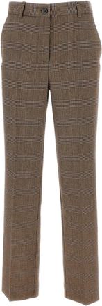 P.A.R.O.S.H. Checked Stretch Wool Straight-Leg Trousers