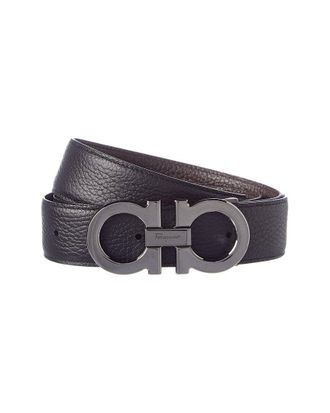 Ferragamo Reversible & Adjustable Double Gancio Buckle Leather Belt