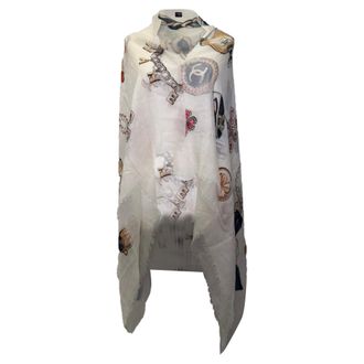 Chanel Pre-owned Womens Printed Frayed Hem Scarf in Multicolor Cashmere - Multicolour - One Size