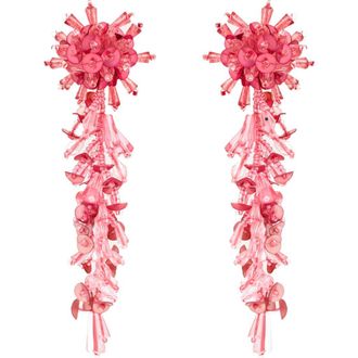 Oscar De La Renta Bouquet Cascade Clip-On Earrings in Rose at Nordstrom
