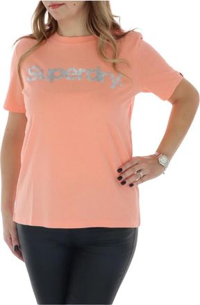Superdry Roze Print Katoenen T-shirt Vrouwen - Dames - T-shirts - Roze - XS - Katoen - Tops