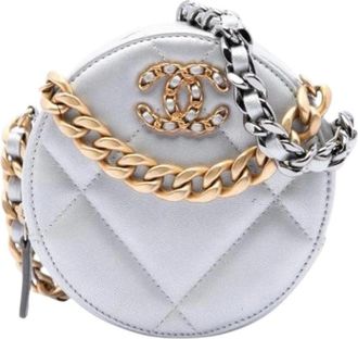 Chanel Pre-owned Vintage Satchel - Dames - Vintage Schoudertas - Grijs - ONE Size - Leer - Vintage