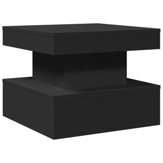 vidaXL Mesa De Centro Con Luces Led Negro 50x50x40 Cm Vidaxl