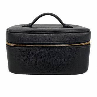 Chanel Black Grained Calfskin Vanity Bag (Pre-Owned)