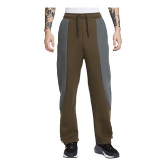 Nike Tech Color Block Open Hem Fleece Pants Dark Hazel Iron Grey Black IF1324-212