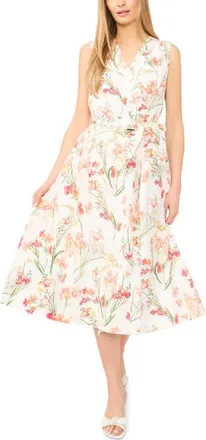 Ted Baker Aubree Floral Wrap Front Midi Dress in Ultra White at Nordstrom, Size 14