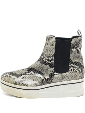 Stella McCartney 50mm snakeskin-effect platform chelsea boots - Grey
