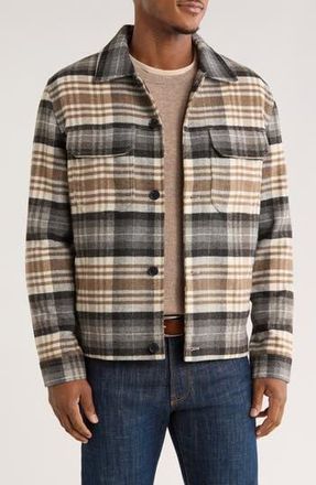 Rodd & Gunn West Arm Plaid Flannel Shirt Jacket in Zinc at Nordstrom Rack, Size Xx-Large