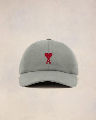 Ami Ami de Coeur Kappe mit roter Stickerei Grau - OS - Unisex