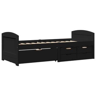 Berkfield Home Day Bed with 5 Drawers without Mattress IRUN Black 90x200 cm
