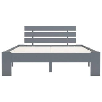 Berkfield Home Modern Bed Frame Grey Solid Pine Wood 140x200 cm