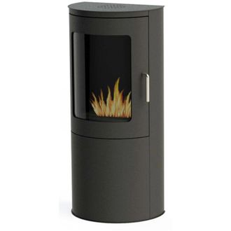 Purline Purline - Estufa De Etanol En Acero Puerta De Cristal Templado Negro