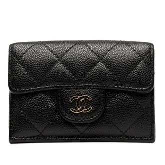 Chanel Pre-owned Wallets, female, Black, Size: ONE SIZE Pre-owned Leather Wallet