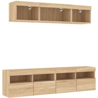 vidaXL Vidaxl - 5 Piece tv Wall Units with led Sonoma Oak Engineered Wood