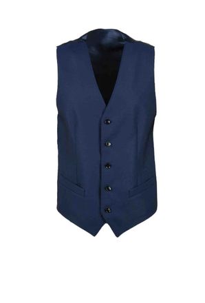 Alessandro Dell'Acqua Blue V-Neck Polyester-Blend Vest