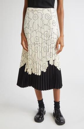 Marimekko Piiru Piirto Unikko Placement Midi Skirt in Black, Off White at Nordstrom Rack, Size X-Small