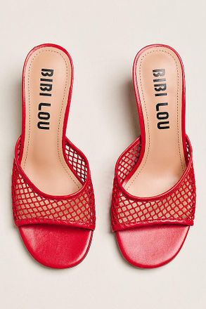 Bibi Lou Mesh Open-Toe Mule Heels