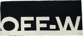 Off-white Womens Off White Women Logo Felted Wool Scarf Black/grey - Black/Multi - Size: OS