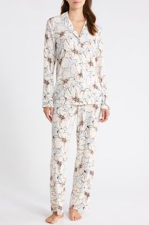 Nordstrom Moonlight Eco Knit Pajamas in Blue Sketchbook Floral at Nordstrom, Size X-Small