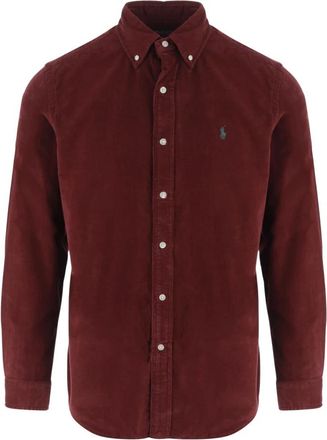 Polo Ralph Lauren Ribfluweel shirt - Heren - Casual Overhemden - Rood - M - Katoen - Overhemden